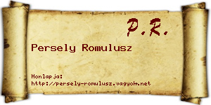 Persely Romulusz névjegykártya